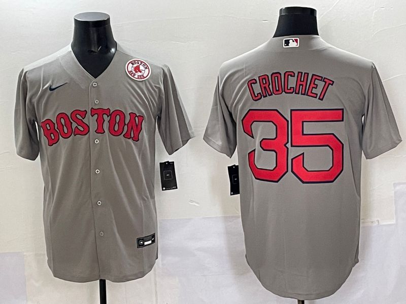 Men Boston Red Sox #35 Crochet Grey Game 2025 Nike MLB Jersey style 008->boston red sox->MLB Jersey